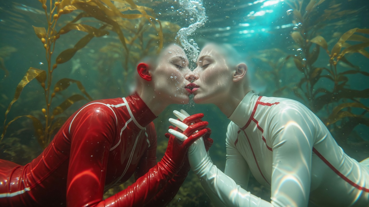 Red and white — bubble kiss